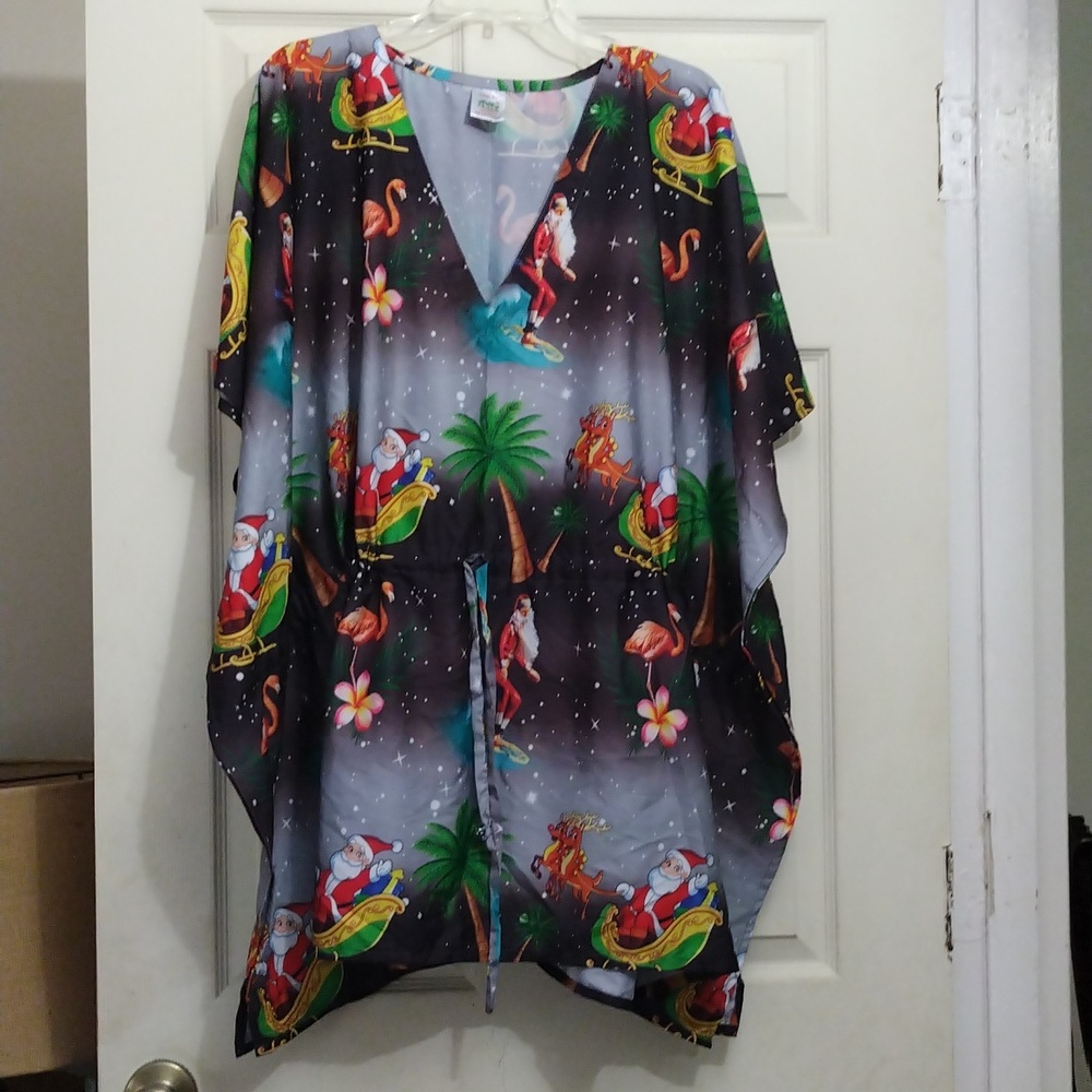 Happy boy tropical Christmas top/cover-up size osfm